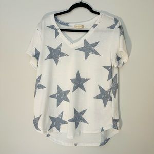 Altar’d state women’s white and blue star T-shirt